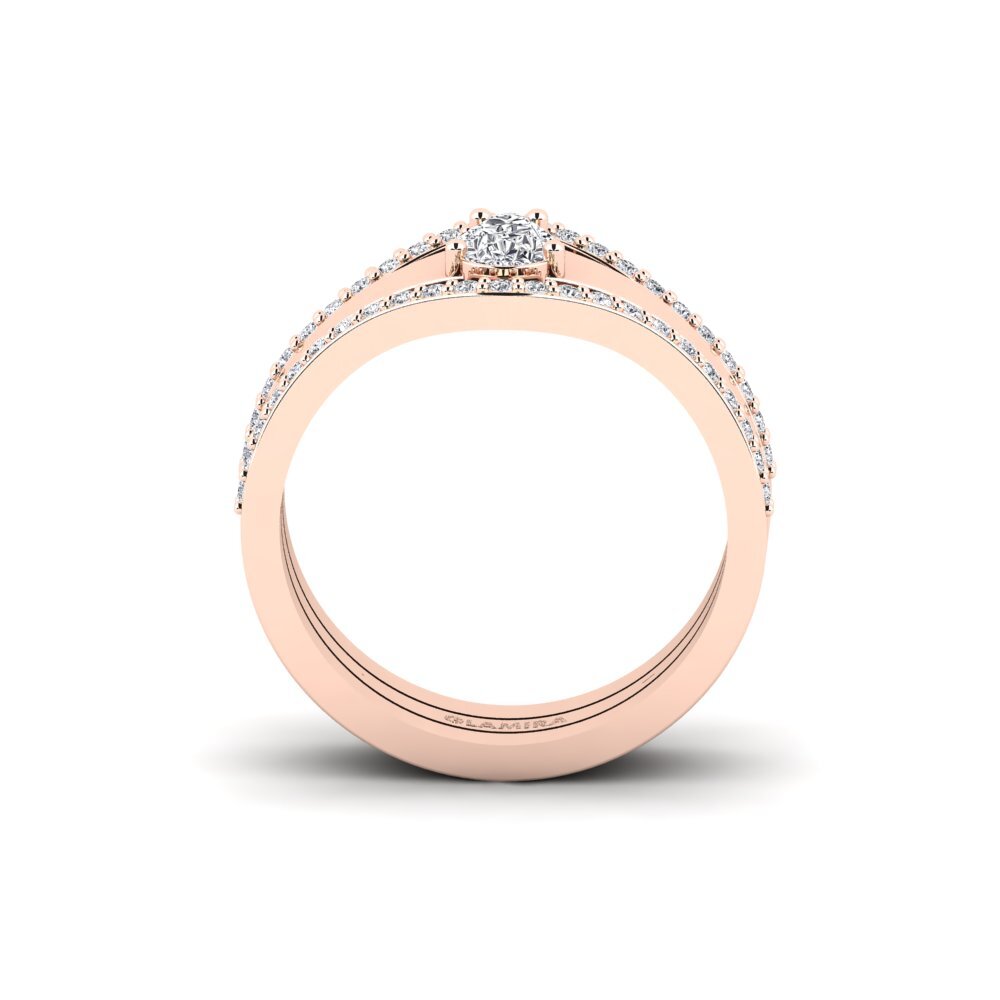 14ct Rose Gold Ring Keros - SET