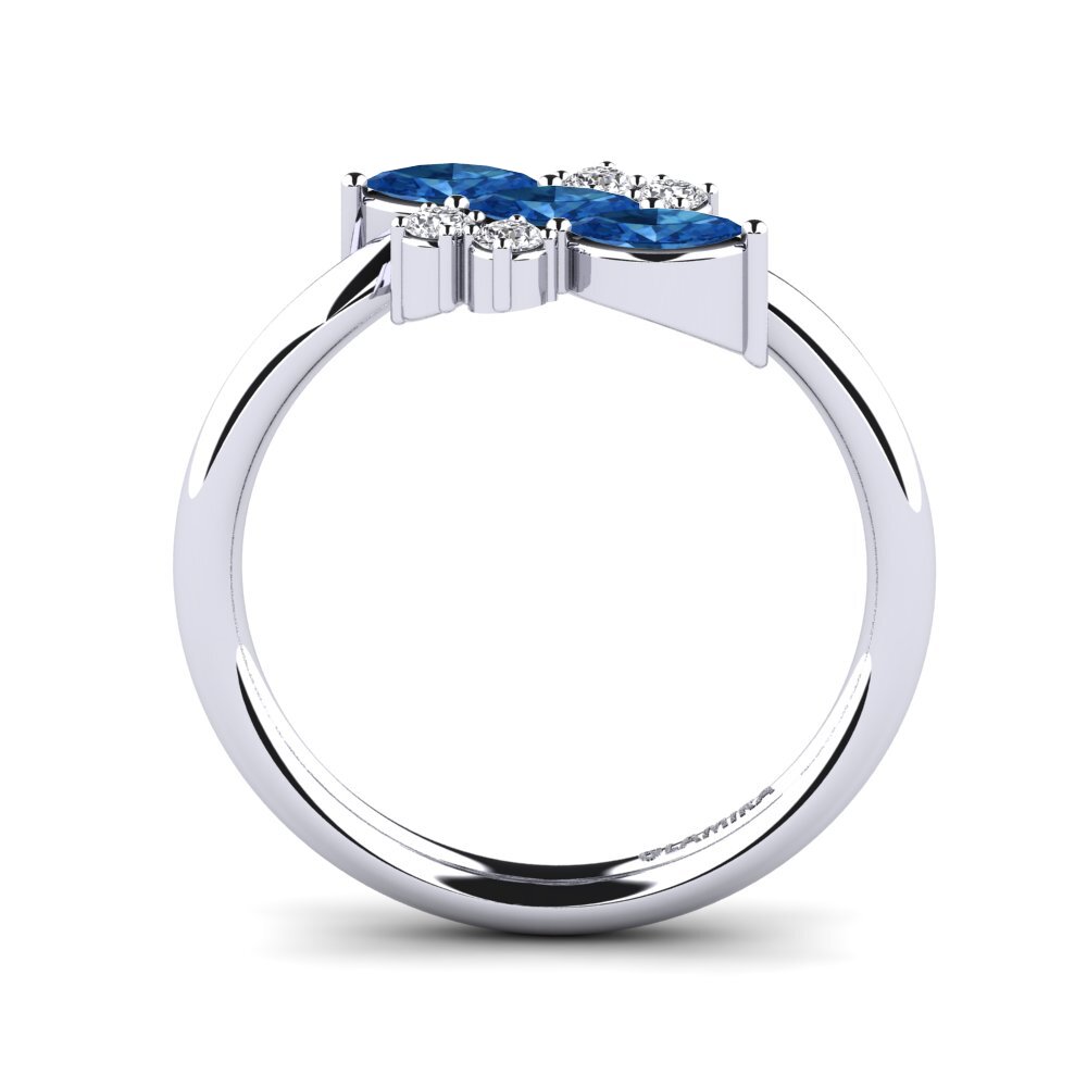 Dark Blue Zirconia Engagement Ring Kersty