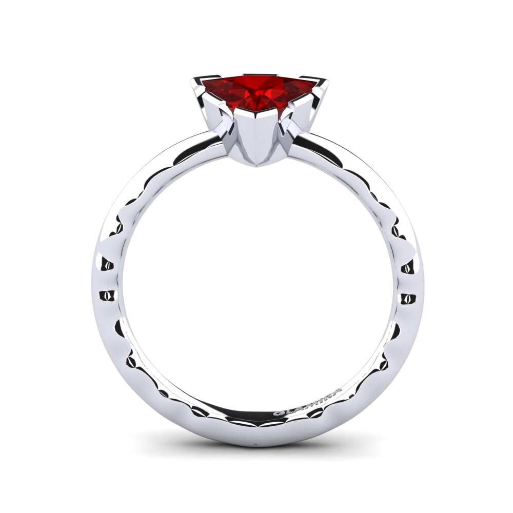 Trillion Ruby (Lab Created) Engagement Ring Kirtoy