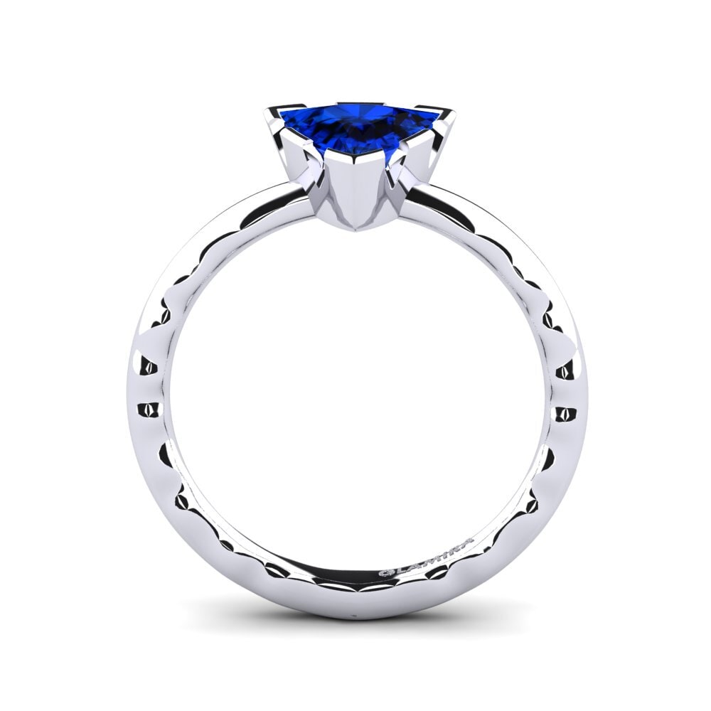 Trillion Sapphire (Lab Created) Engagement Ring Kirtoy