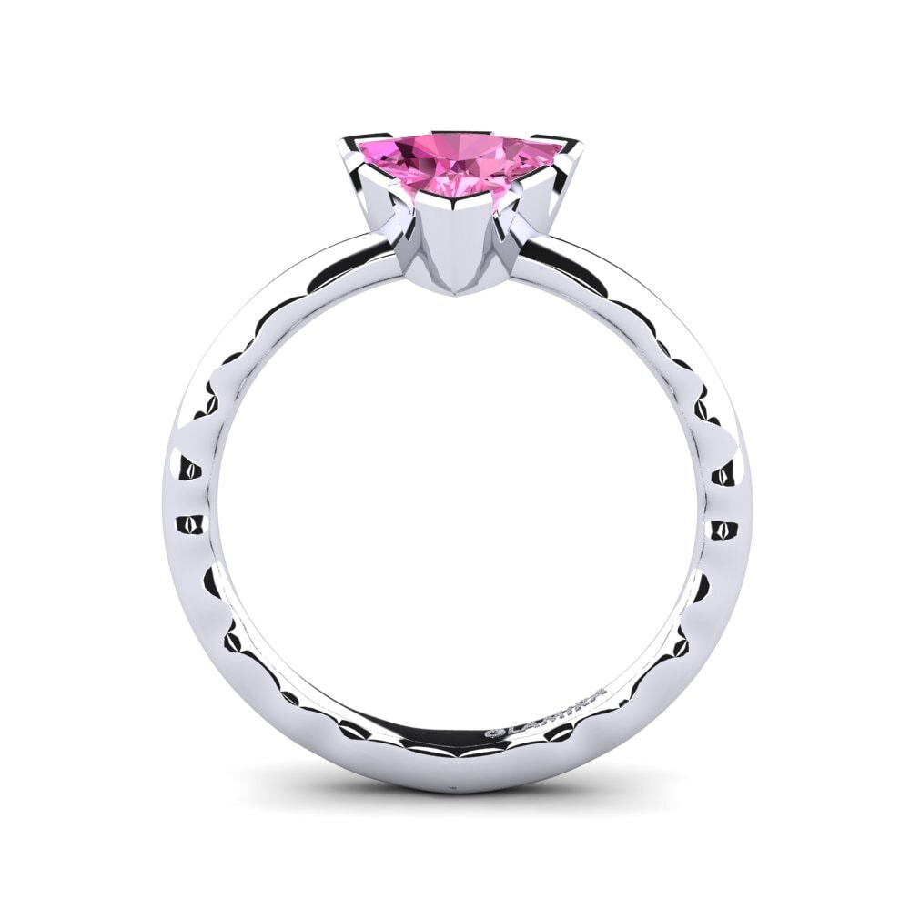 Trillion Pink Topaz Engagement Ring Kirtoy