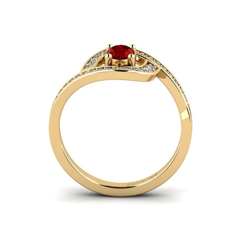 Oval Ruby (Lab Created) Engagement Ring Kiscon