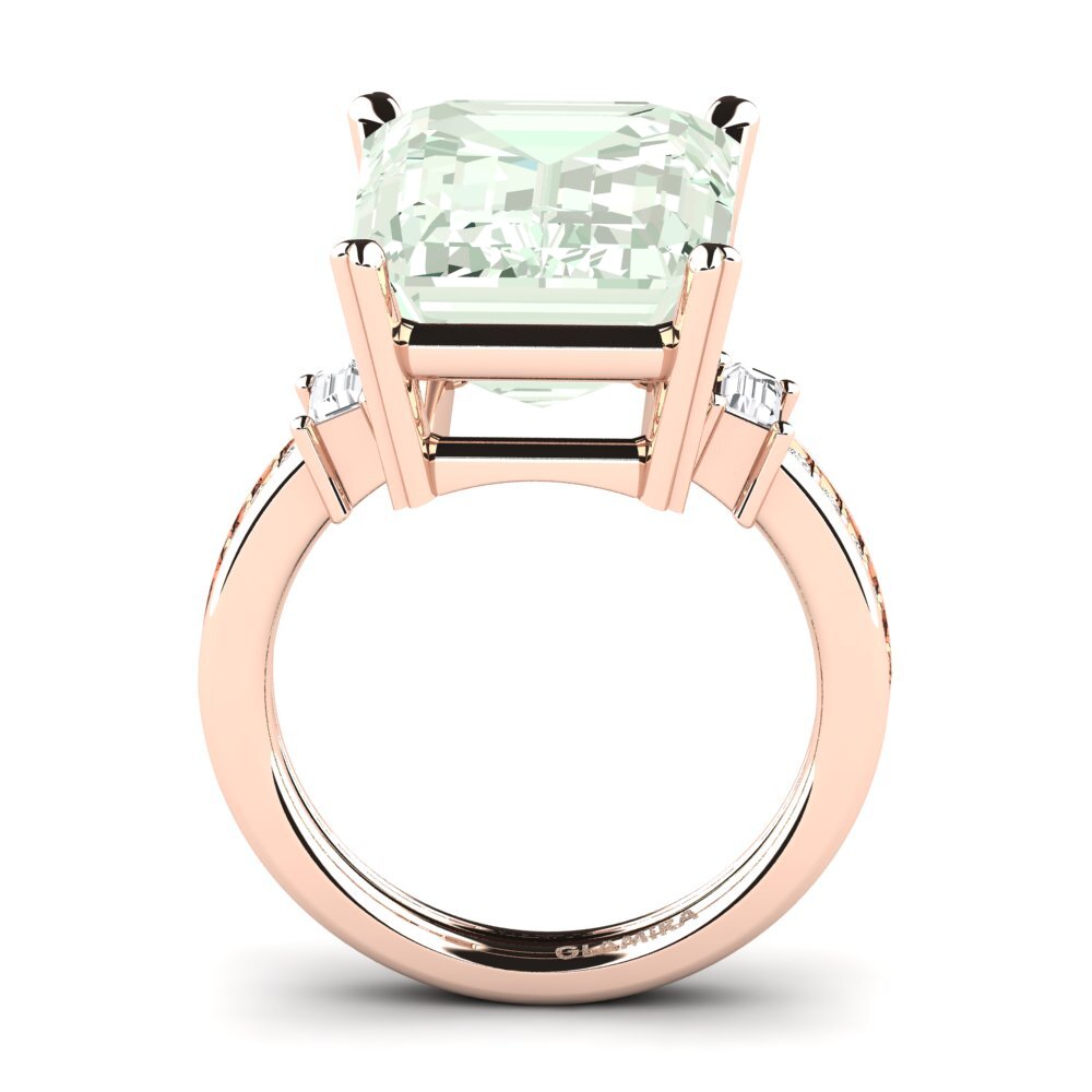 14K Rood Goud Smaragd Ringen Kitty