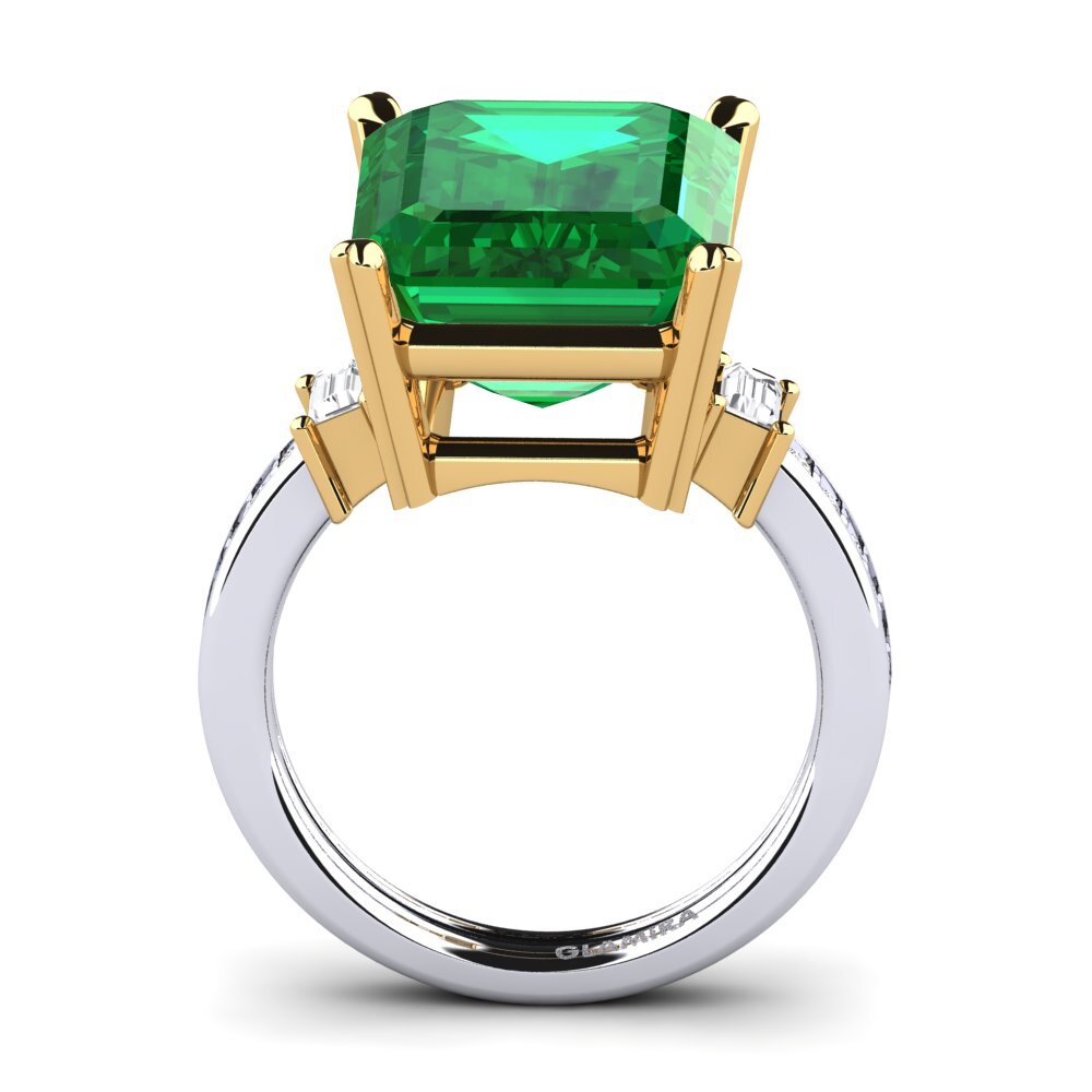 18k Oro Blanco / Amarillo Anillo Kitty