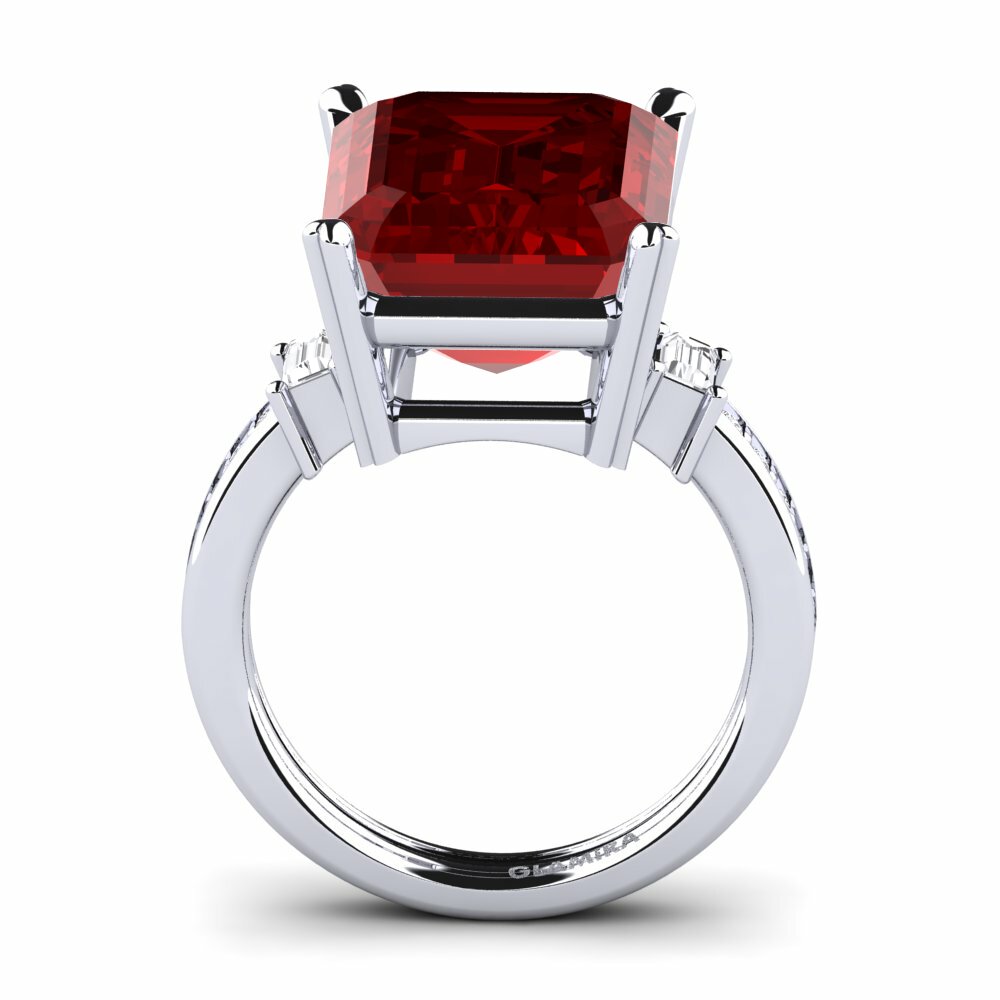 Rubis (créé en laboratoire) Bague Kitty
