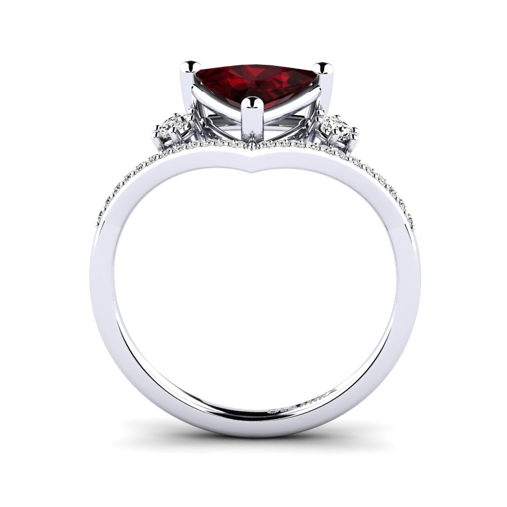 Trillion Garnet Engagement Ring Kiwanis