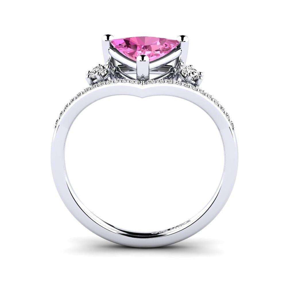 Trillion Pink Topaz Engagement Ring Kiwanis