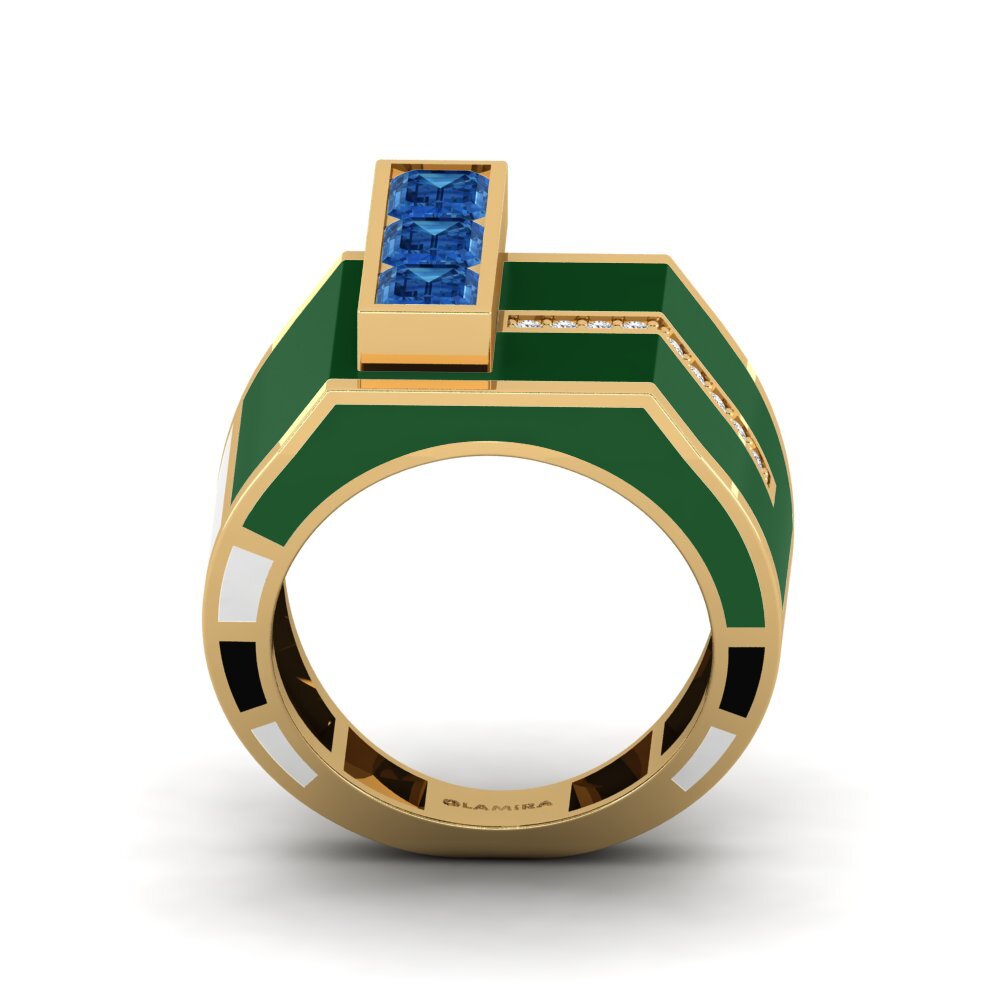 Dunkelblauer Zirkonia Ring Kjerlighet