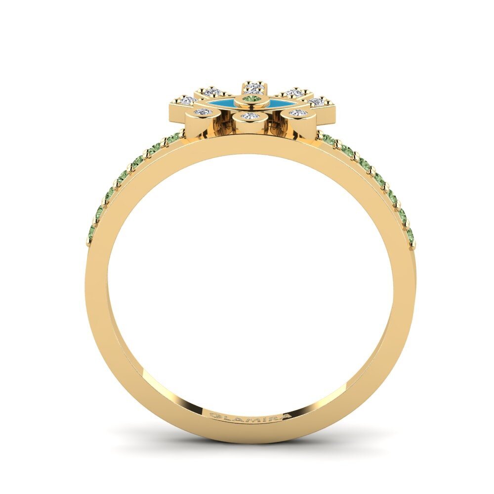 Diamante Verde Anel Klaros