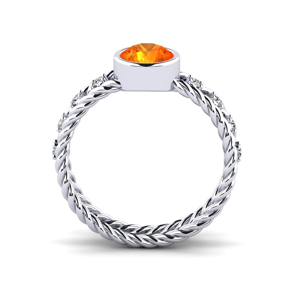 Orangefarbener Saphir Ring Kleven