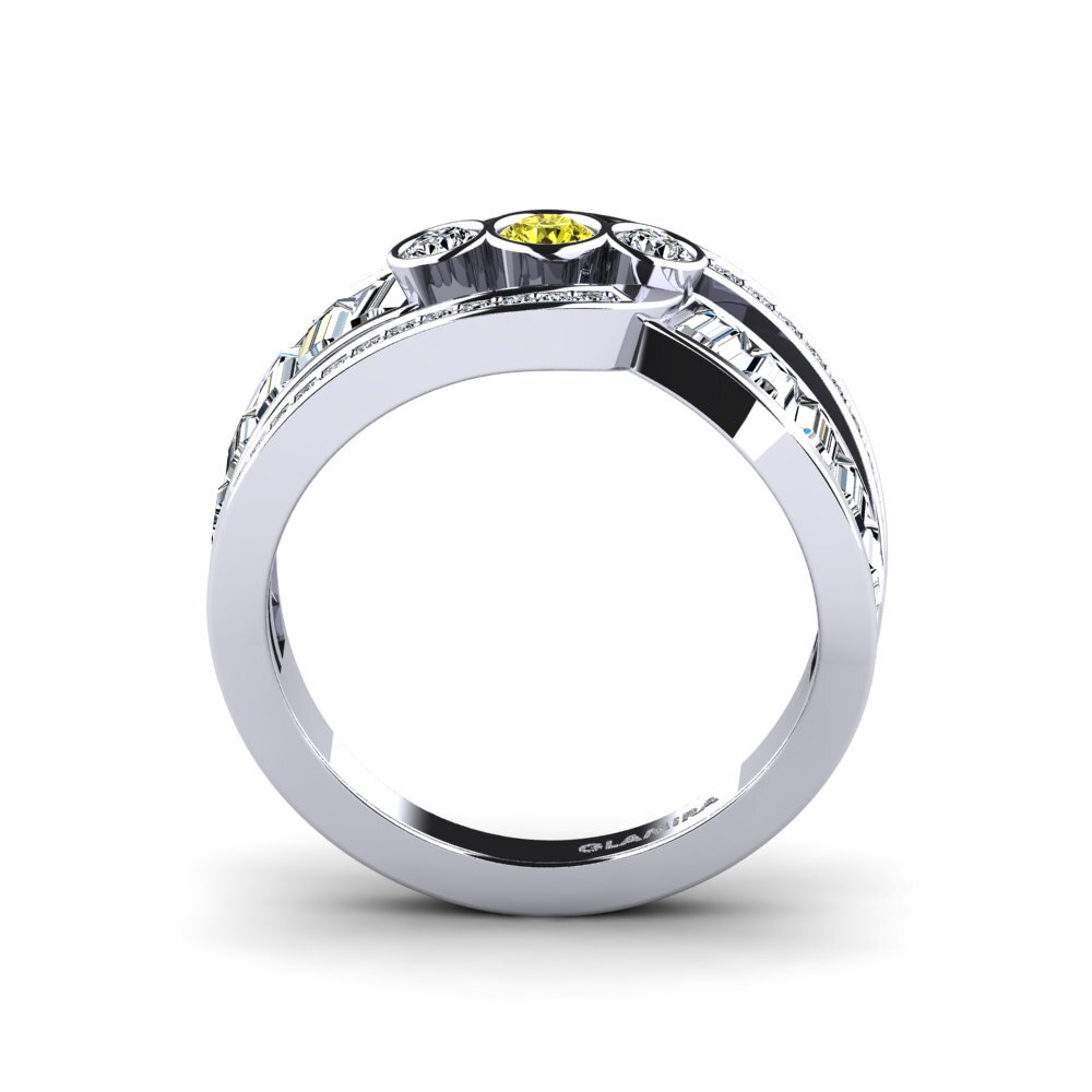 Diamante Amarillo Anillo de compromiso Knead