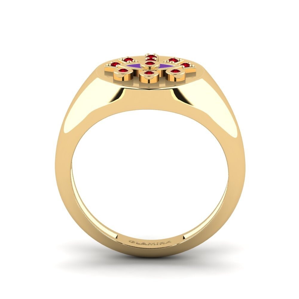 Roter Zirkonia Ring Knidos