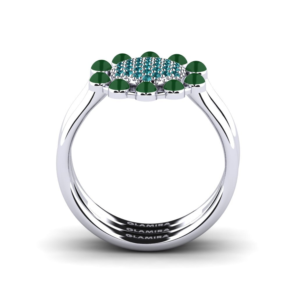Diamante Azul Anel Empilhável Koffer F