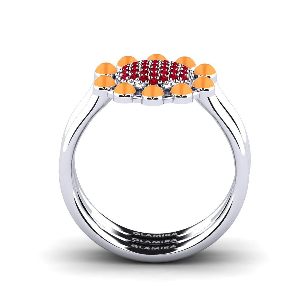 Red Zirconia Stackable Ring Koffer F