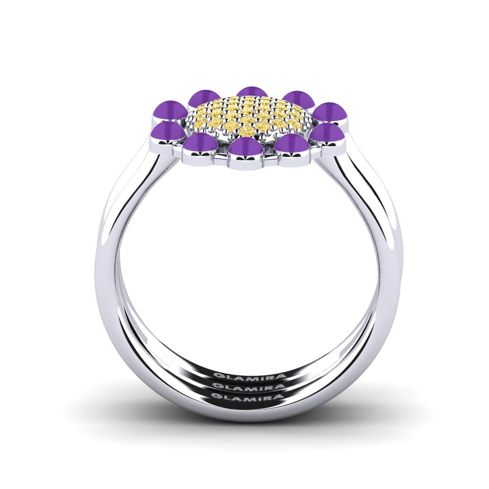 Gelber Diamant Stapelbarer Ring Koffer F