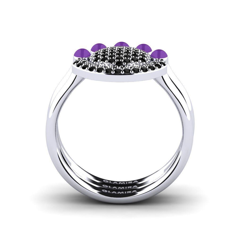 Schwarzer Diamant Stapelbarer Ring Koffer G