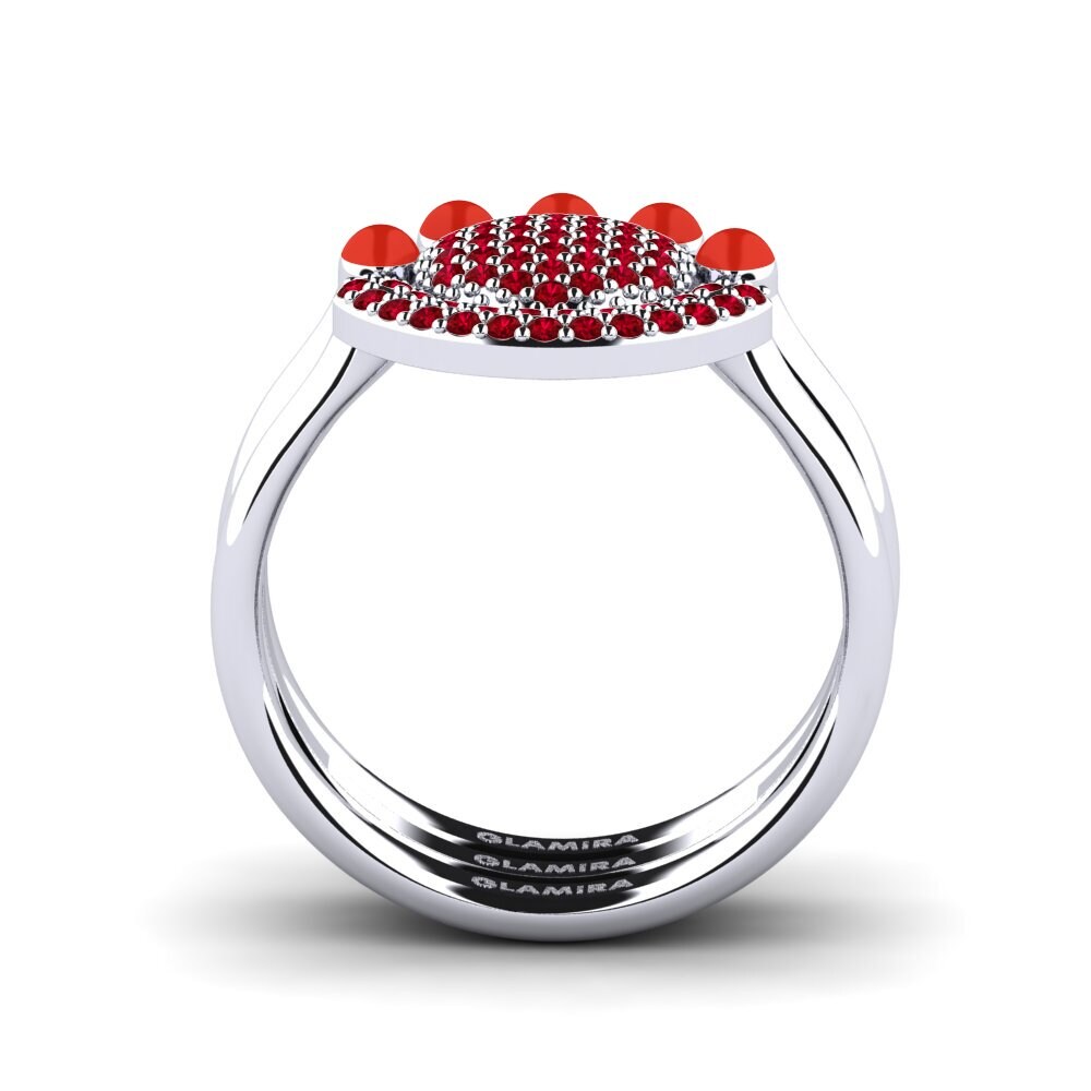 Roter Zirkonia Stapelbarer Ring Koffer G