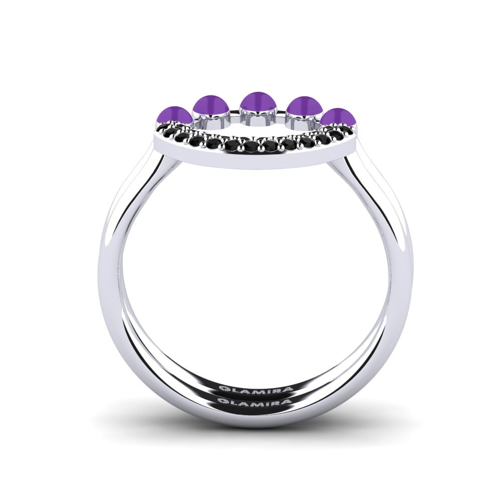 Schwarzer Diamant Stapelbarer Ring Koffer J