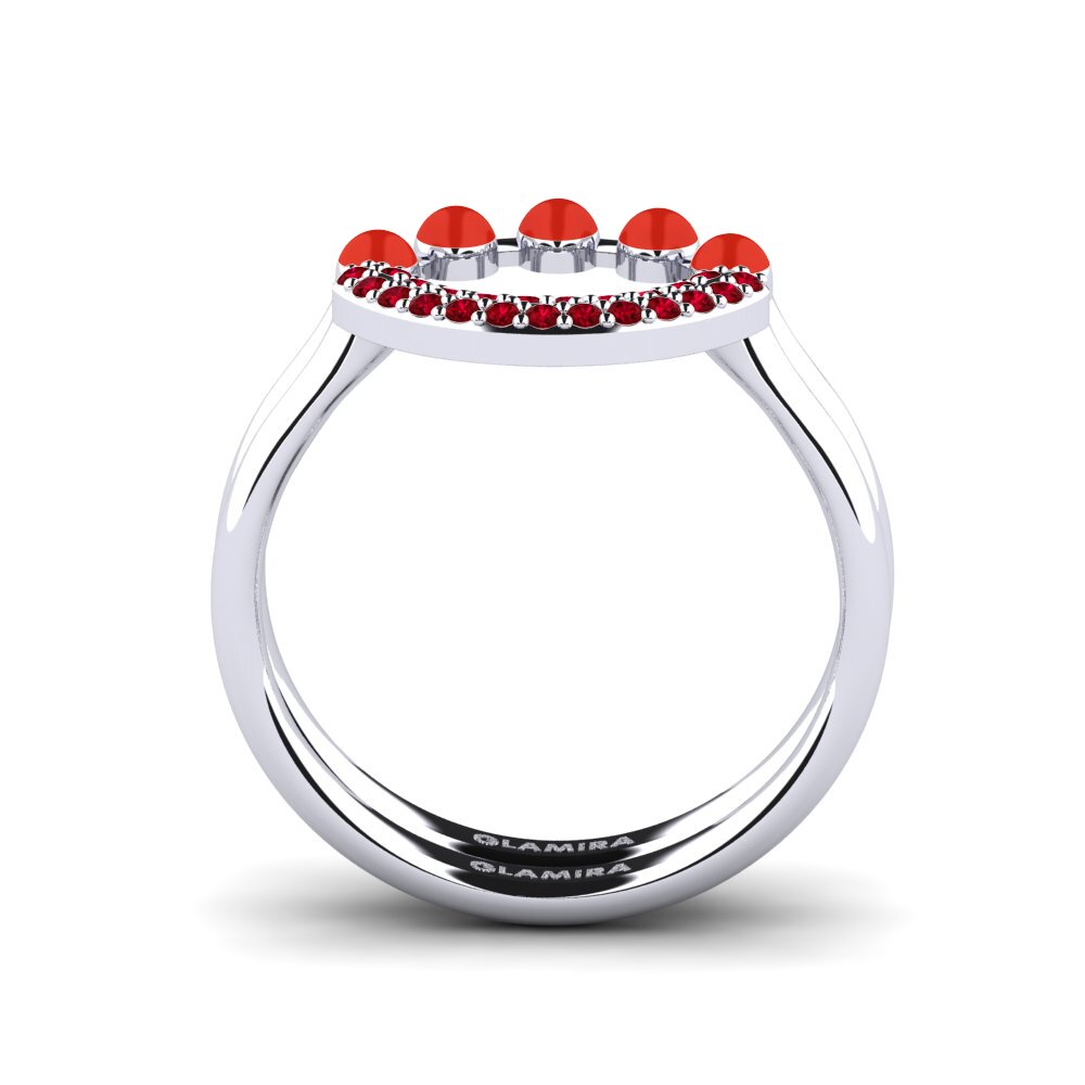 Roter Zirkonia Stapelbarer Ring Koffer J