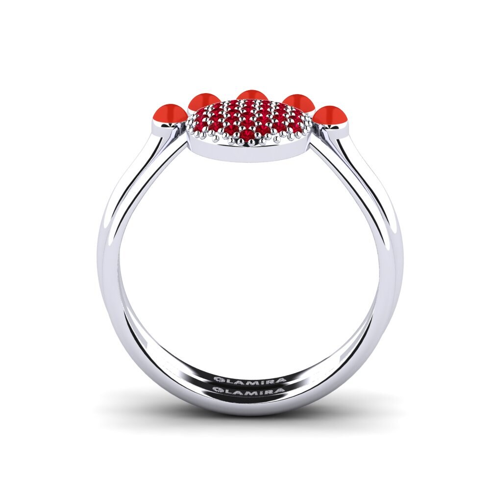 Roter Zirkonia Stapelbarer Ring Koffer K
