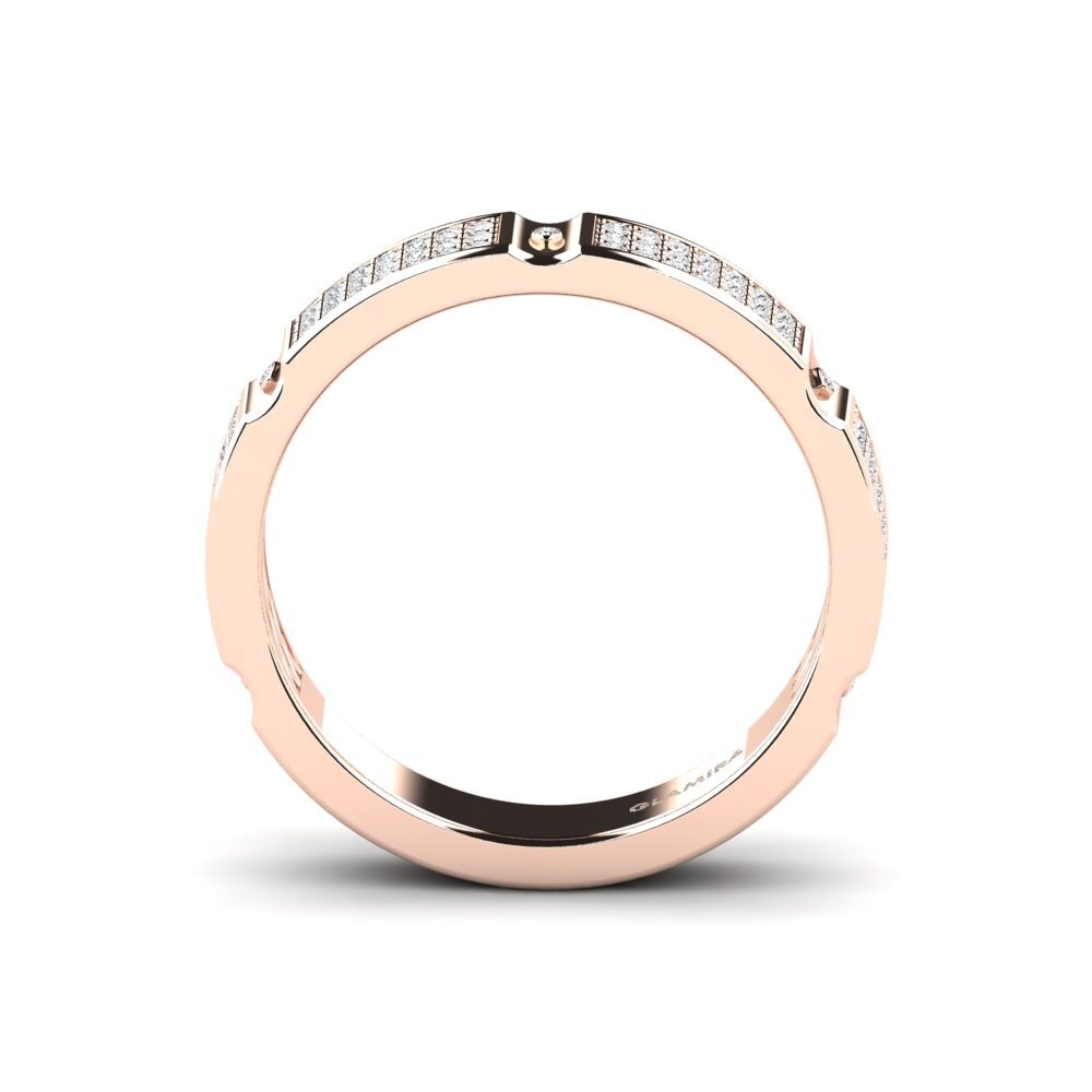 9ct Rose Gold White sapphire Men's Ring Komala