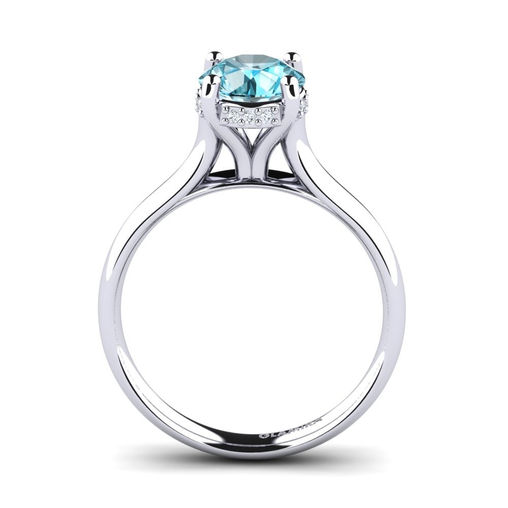 Blue Zircon Engagement Ring Kontrina