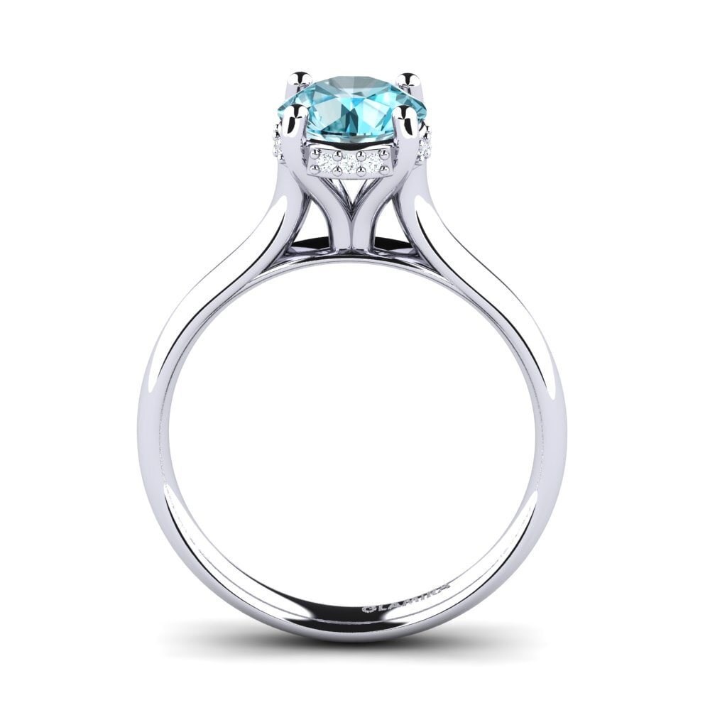 Circón Azul Anillo de compromiso Kontrina