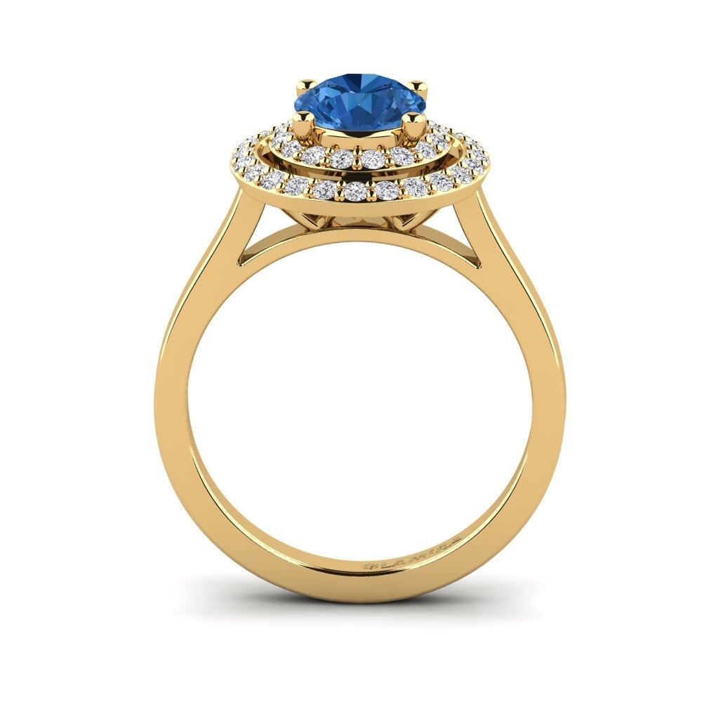 Dark Blue Zirconia Engagement Ring Krait