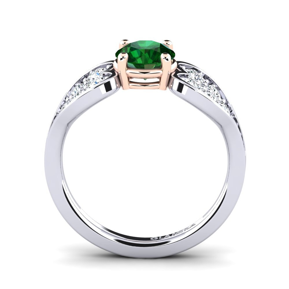 14ct White & Rose Gold Tsavorite Engagement Ring Krishia