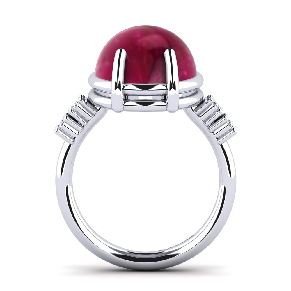 950 Platinum Cabochon Ruby Ring Kristera