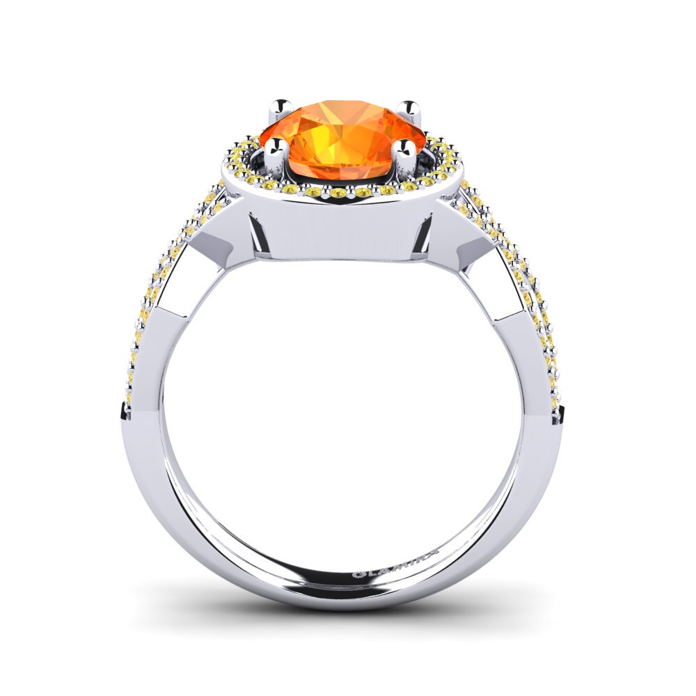 Orange Sapphire Engagement Ring Krizelle