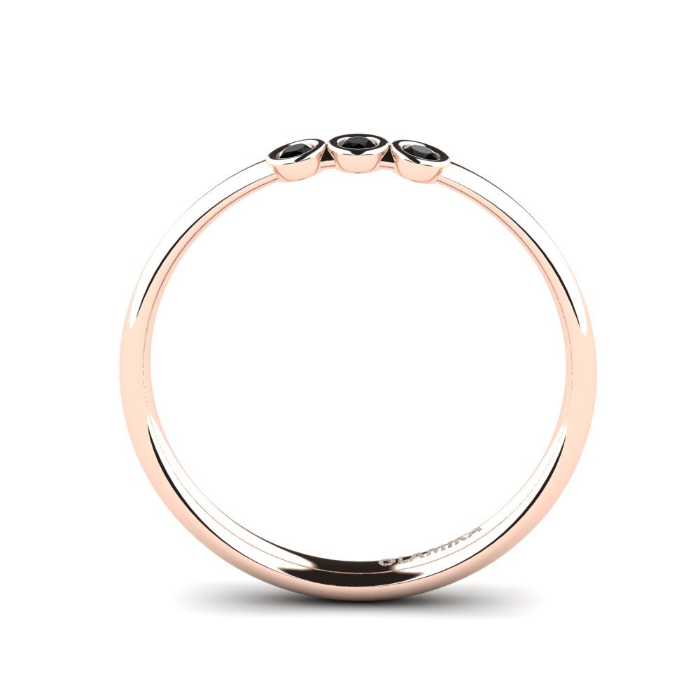 18ct Rose Gold Black Diamond Ring Krul