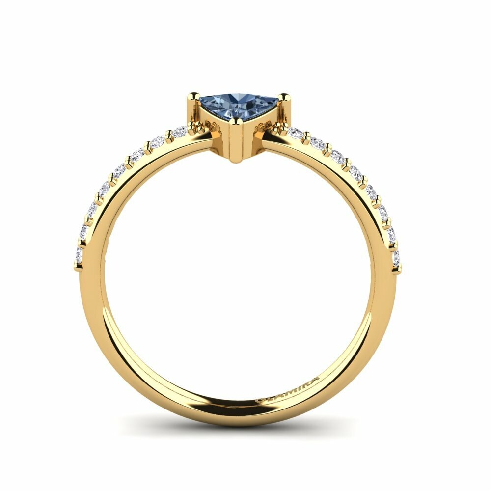 Trillion Diamant Bleu Bague de fiançailles Krupp