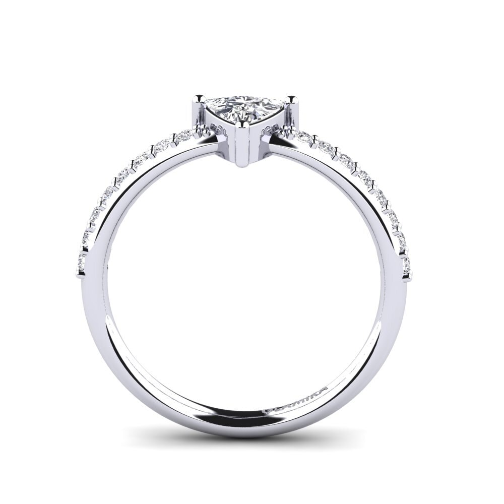 White Silver Trillion Engagement Ring Krupp