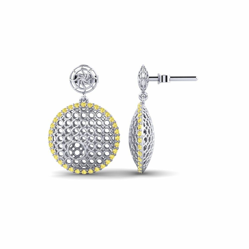 Boucle d'oreille femme Krystle Saphir Jaune