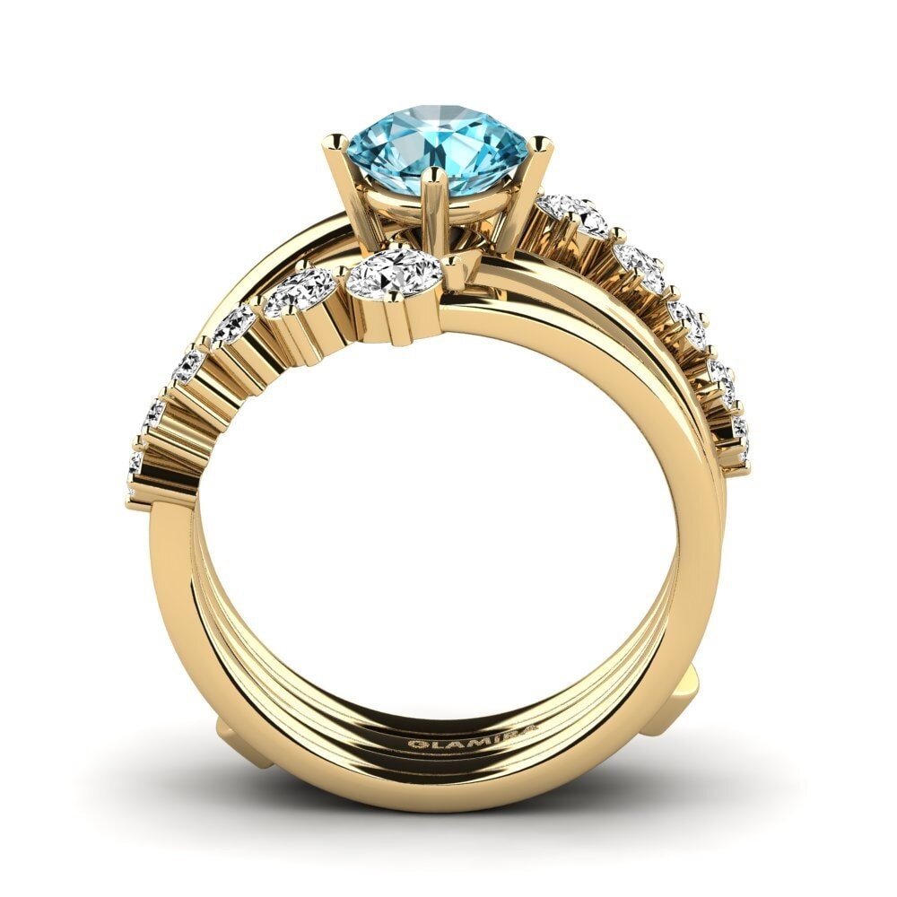 Circón Azul Anillo Kylo SET
