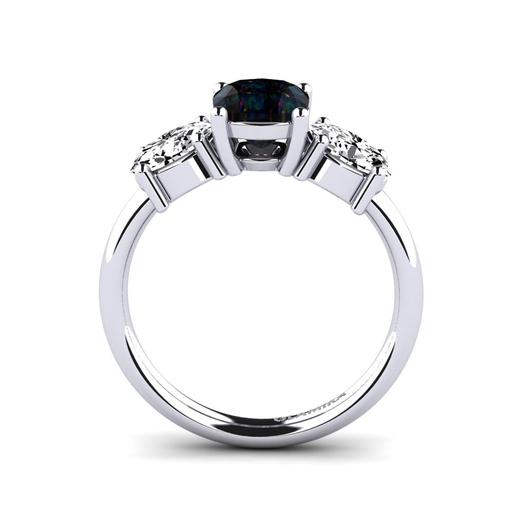 Black Opal Engagement Ring Labrina