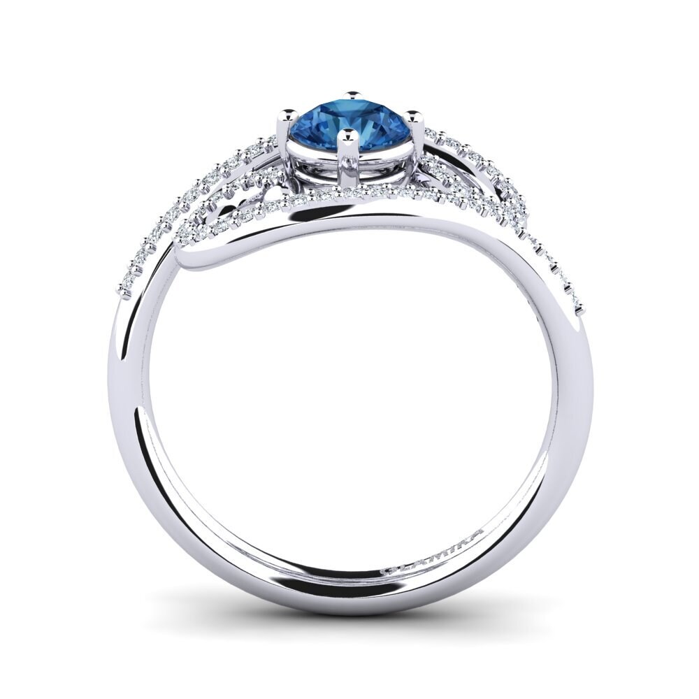 Zircônia azul escuro Anel Loncro