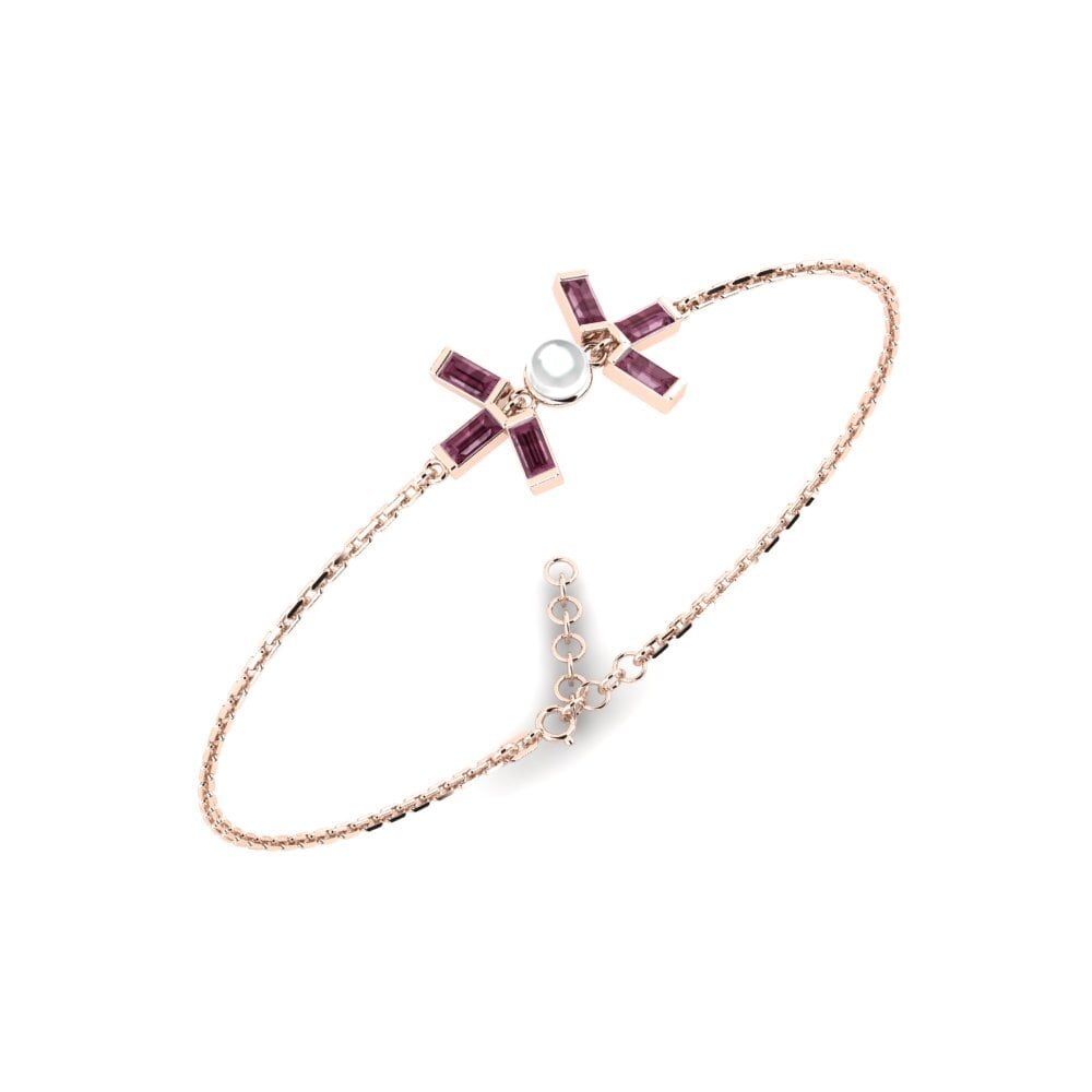 Rotgold 585 Rhodolit-Granat Damen armband Ladle