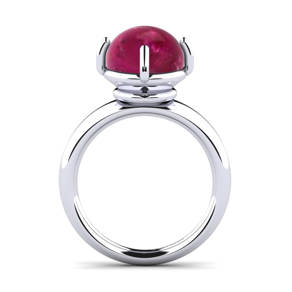 950 Platinum Cabochon Ruby Ring Lahoma