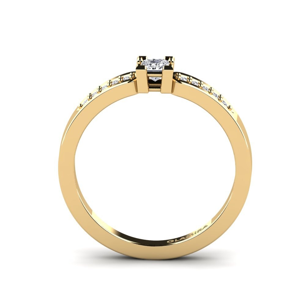 Gelbgold 585 Prinzess Verlobungsring Lamen