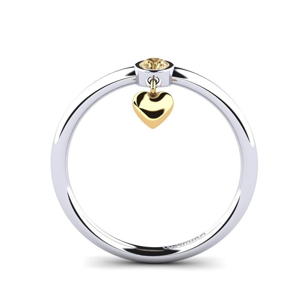 18ct White & Yellow Gold Brown Diamond Ring Lamiyye