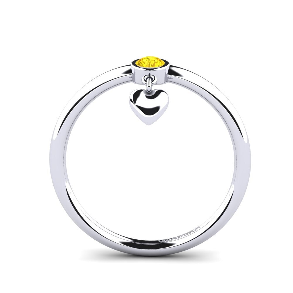 Round Yellow Sapphire Ring Lamiyye