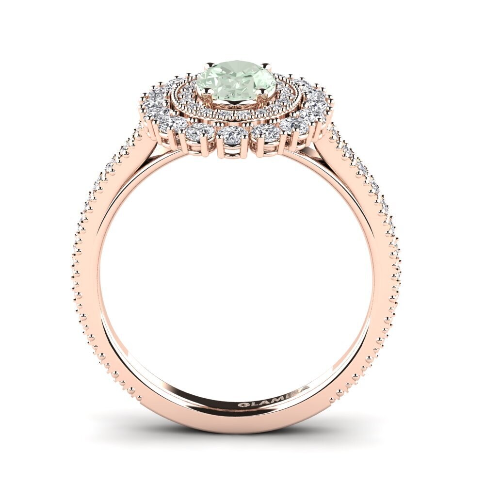 Green Amethyst Engagement Ring Lasala