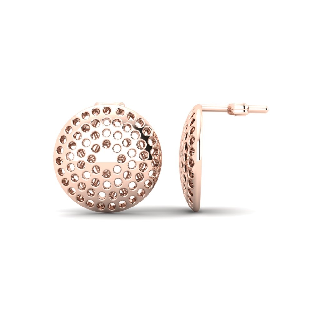 14k Oro Rosa Pendientes Laticia