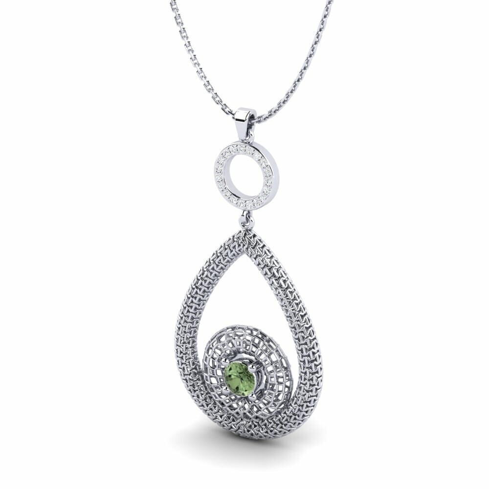 Zafiro Verde Colgante de Mujer Latte