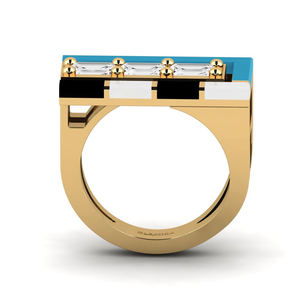 Weißer Saphir Ring Latteg
