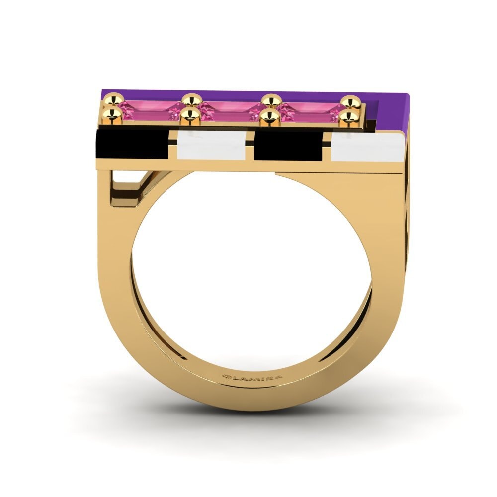14k Oro Amarillo Anillo Latteg