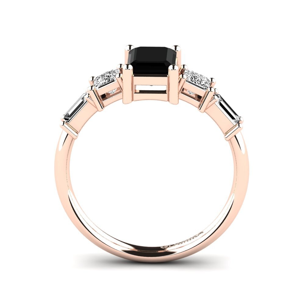 14ct Rose Gold Black Onyx Engagement Ring Lauralee