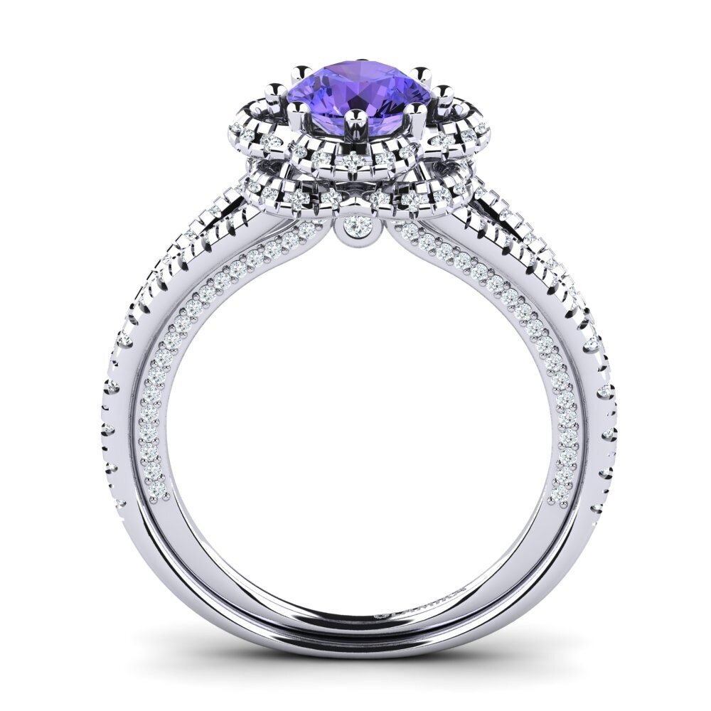 950 Palladium Tanzanite Ring Alceste